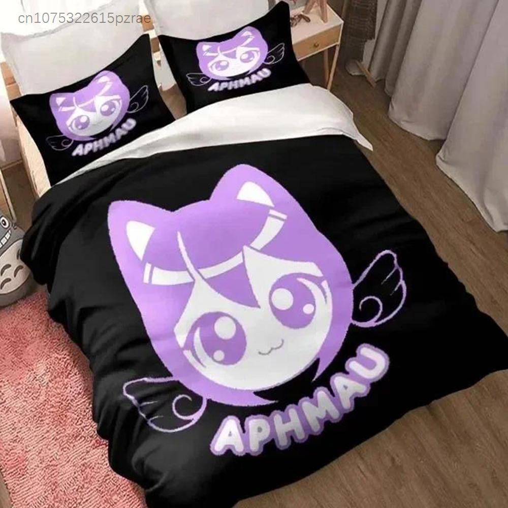 APHMAU Кавайный Комплект Постельного Белья Aphmau Печатный Комплект С Наволочкой Пододеяльник Мягкий Размер Queen King Постельное Белье Для Дома Взрослые Мальчики