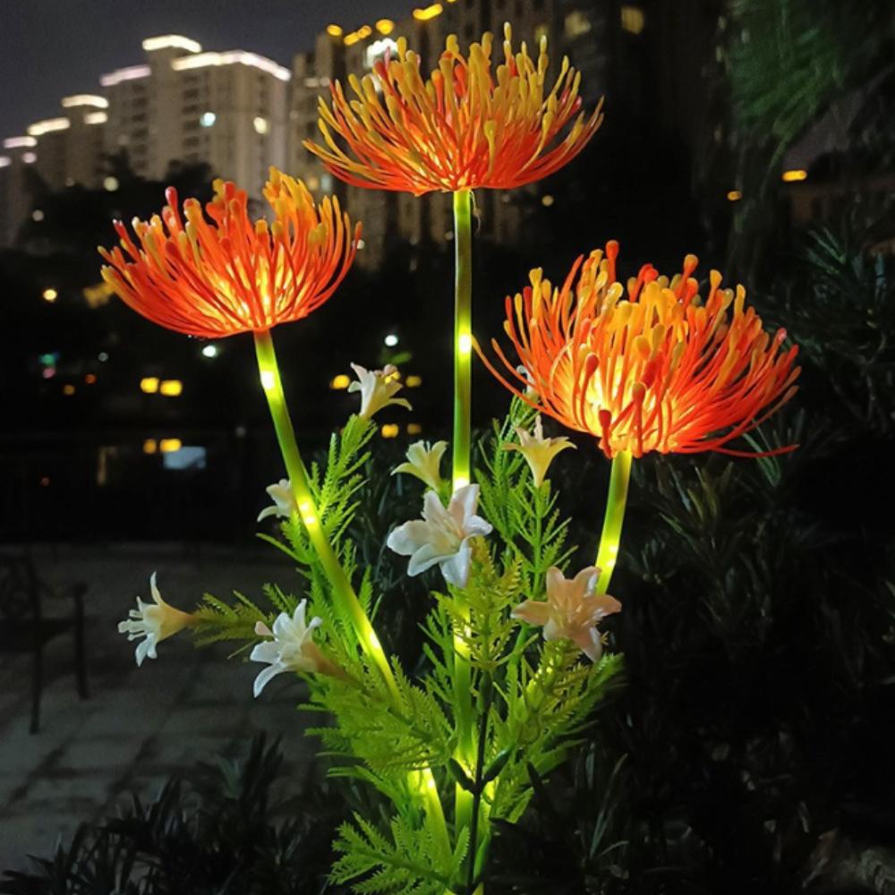 Садовые светильники на солнечных батареях, светильники для цветов на солнечных батареях со светящимися цветами и стеблями, светодиодные светильники на солнечных батареях для садовых дорожек, террас, дворов, декора