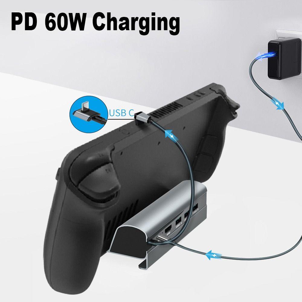 PD Charging Handheld Console Base Type-C HUB for ASUS ROG Ally/Steam Deck Large Screen
