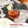 Reusable Golden Heart Shaped Drink Tags for Acrylic Wine Markers 30Pcs Pack