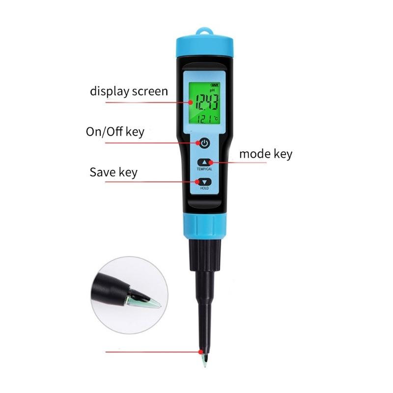 Карманный тестер кислотности пищевых продуктов Высокоточный датчик 0,01 точность, 0,00~14 диапазон для почвы, косметики, пищевых продуктов, сыра