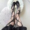Hole Personality Hollow Out Irregular Millennial Hottie Y2k Pantyhose Subculture Punk Style Net Socks