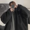 Мужское пальто Yousheng Осень-Зима со шнурком, воротником-стойкой, свободного кроя, куртка из искусственной овечьей шерсти с карманами, утолщенная теплая верхняя одежда
