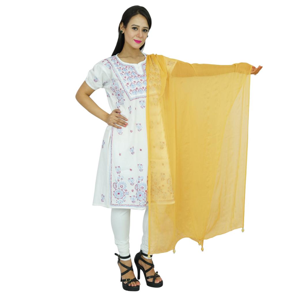 Индийские шарфы из шифона, накидка на шею, женская одежда, палантин Chunni Long Dupatta, подарок для