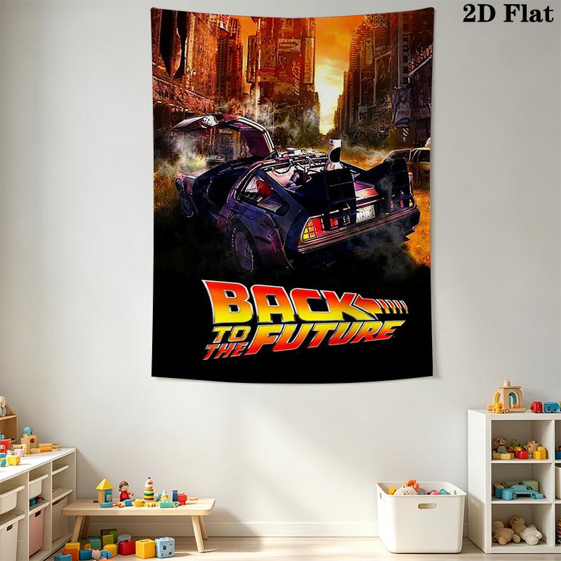 Тканое полотно для домашнего декора с узором DeLorean из фильма «Назад в будущее», настенное панно, декоративная ткань для стены RV.SGT0917329
