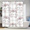 Очаровательная шторка для душа с котятами, дизайн с розовыми бантиками и хвостиками для декора ванной комнаты, белая водонепроницаемая ткань, идеальная идея подарка для любителей кошек