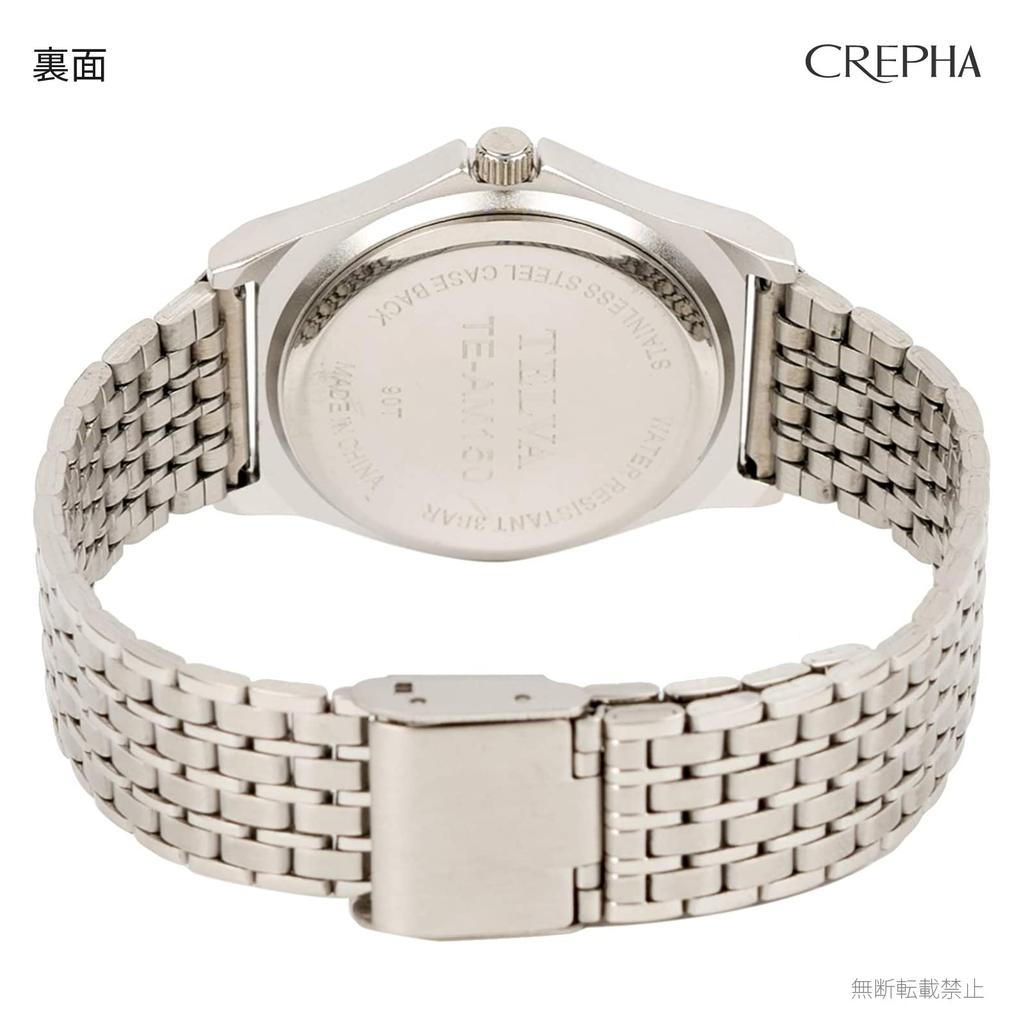 [Klefa] Analog Men's Watch Waterproof Metal Band Silver TE-AM150-BKS