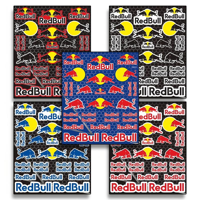 Наклейки для мотоцикла, наклейки спонсорских мероприятий Red Bull, пластиковый шлем, кузов автомобиля, самодельные водостойкие декоративные наклейки от солнца на бак