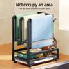 Kitchen Sink Caddy Organizer Carbon Steel Wall Mounted or Countertop Towel Racks Sponge Holder with