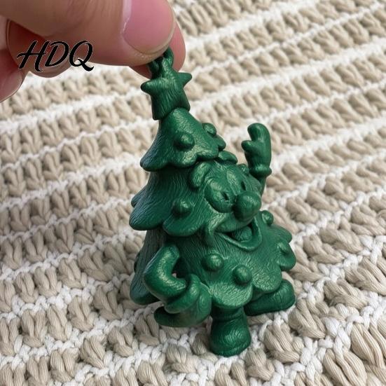 Креативные витринные реквизиты 3D-печатная фигурка рождественской елки, украшение, мультяшная улыбающаяся настольная декорация для дома, прочный ПЛА, праздничные поделки, офис