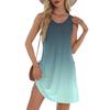 Women's Casual Sundress With Pockets Summer Boho Beach Dress T-Shirts Dress V Neck Loose Tank Dresses