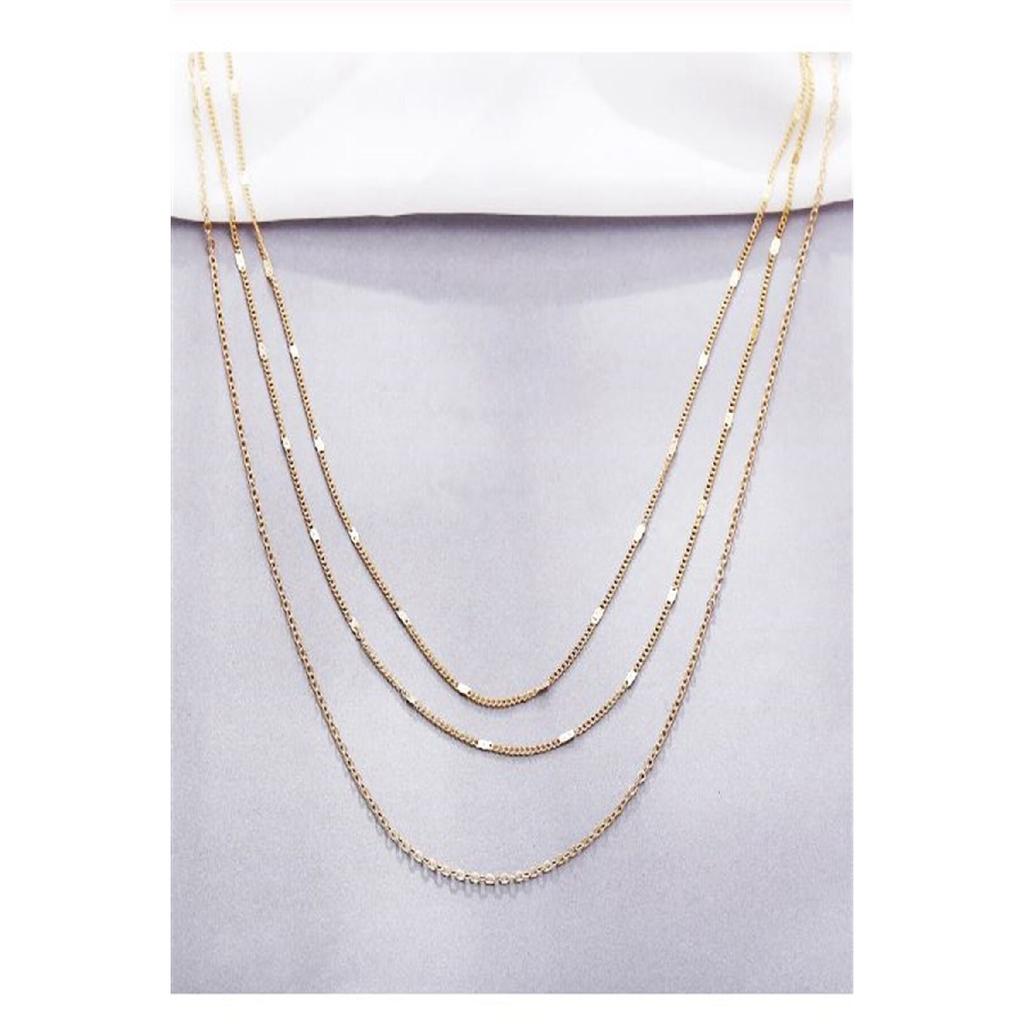 Женское тройное ожерелье-цепочка с хересом, позолоченное многослойное ожерелье, колье, длинное множественное ожерелье