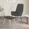 Rocking Chair with Footstool Dark Grey Fabric