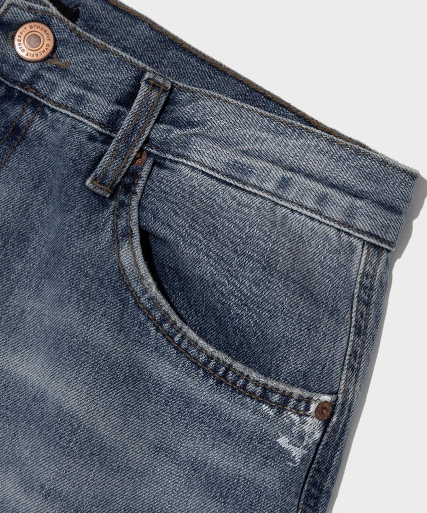 OTHERFITS Distressed Washed Wide Denim Pants (Medium Blue)