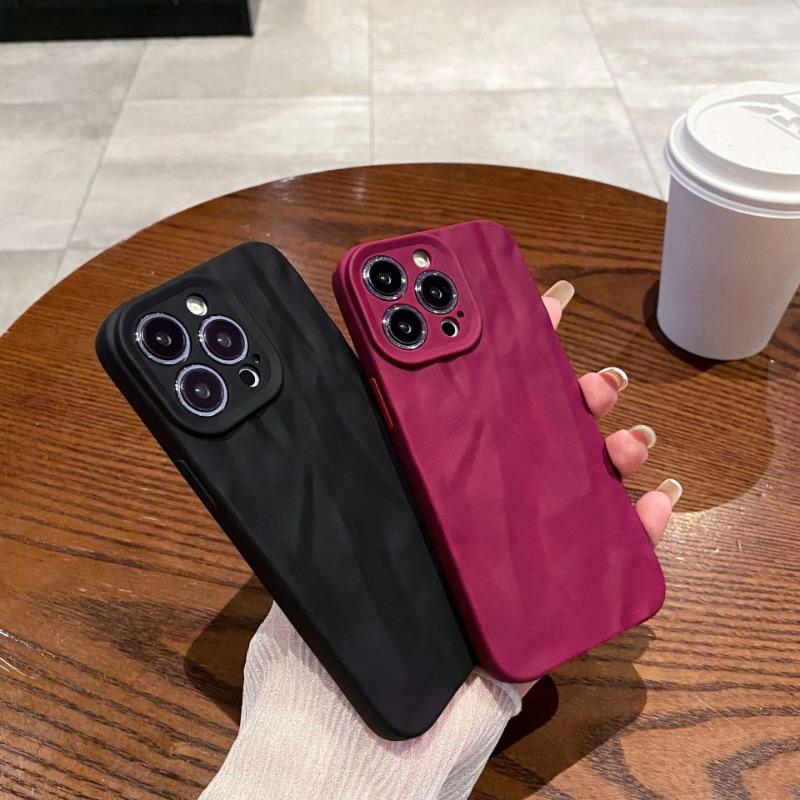 Роскошный матовый мягкий силиконовый чехол с защитой от морщин для iPhone 17 16 15 14 13 12 11 Pro X XR XS Max 7 8 Plus SE Ударопрочный TPU Полное покрытие
