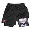 Мультяшный принт для взрослых Двойные шорты мужские фитнес спортивные повседневные шорты