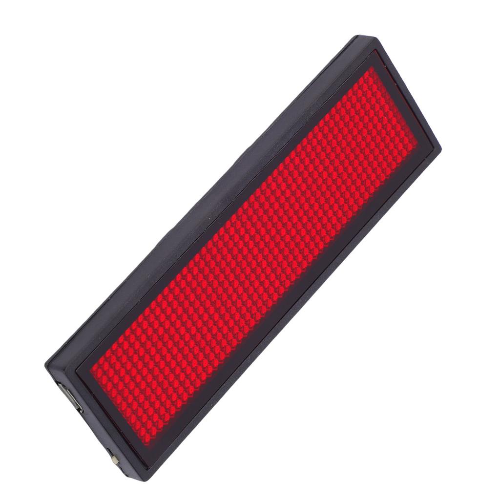 Red LED Badge 12x48 Pixels Mobile APP Control Name Sign with Brooch and Magnet Bracket Programmable Rechargeable