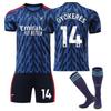 Подростки Дети Взрослые Индивидуальное Имя Футбольные Комплекты 2025-26 Арсенал Внешний #14 GYÖKERES Тренировочный Комплект с Носками