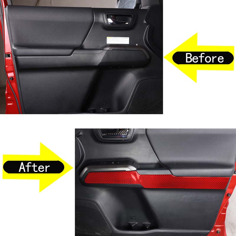 Для Toyota Tacoma 2015-2022 мягкое углеродное волокно, внутренняя дверная панель, накладка, наклейка, автомобильные аксессуары