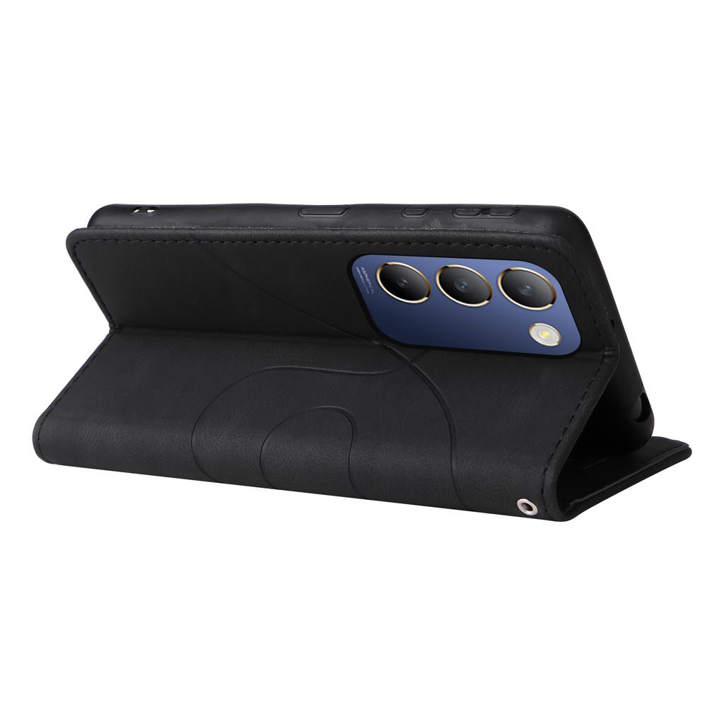 For Vivo V40 SE 5G/Y100 5G (Indonesia)/Y200e 5G/V30 Lite 5G (India) Leather Case Wallet Stand Color Splicing Phone Cover