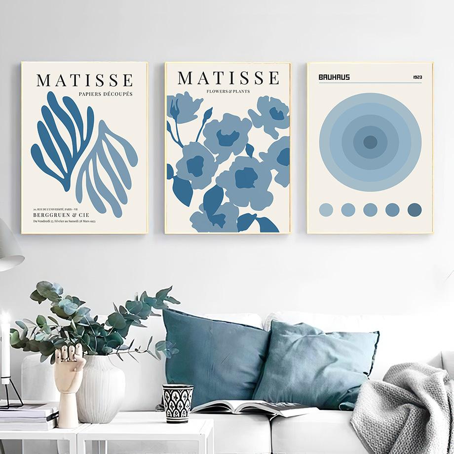 Синий Матисс Яёи Кусама Баухаус Пикассо настенная живопись на холсте плакаты на скандинавскую тему и принты настенные панно для декора гостиной