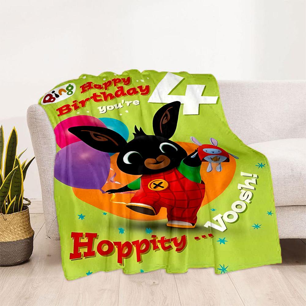 Bing's Colorful Adventure Blanket Soft Warm Cozy Perfect for Seaside Office Picnics for All Seasons Playful Design Birthday Christmas Gift Blanket