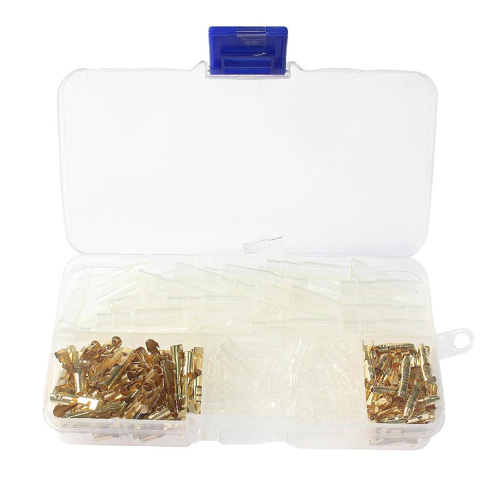 120 шт./компл. 3,5 мм Штекер/Гнездо Латунный Клеммный Разъем Пуля Комплект Штекер Гнездо Обжимные Автомобильные Штырьки для Автомобильной Электропроводки