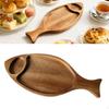 Fish Shaped Serving Tray Food Dish Plate Party Appetizers Dessert Wooden Platter Fruits Holder for