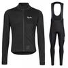 Mens Long Sleeve Cycling Jersey Set Outdoor Road Mountain Bike Riding Apparel Triathlon Sportswear