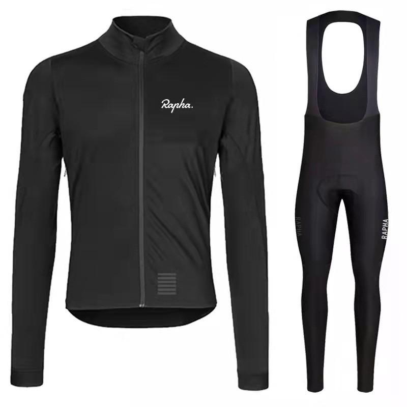 Mens Long Sleeve Cycling Jersey Set Outdoor Road Mountain Bike Riding Apparel Triathlon Sportswear
