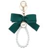 GrandslamEX Ribbon Pearl Heart Accessory Charm Key Ring Keychain Strap Smartphone Pouch AirPods Pro Wallet Cute Stylish Ornament Hook Small Colorful