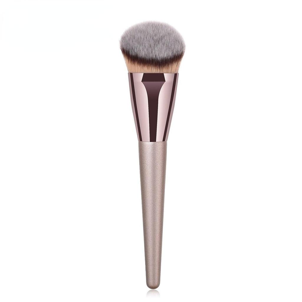 Champagne Color Makeup Brush for Women Face Basic Foundation Flame Cone Powder Flat Head Makeup Brush Tools Cosmetic Brush Set