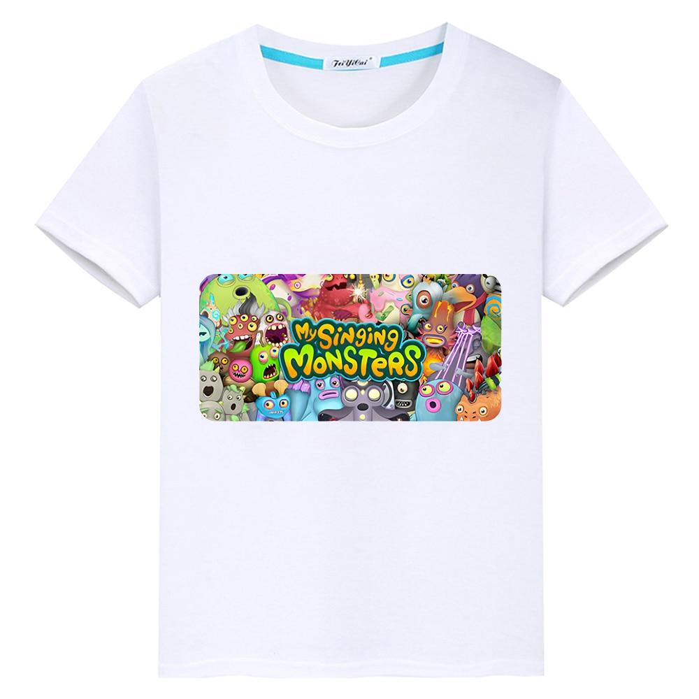 2023 детская футболка с принтом «My Singing Monsters», короткие топы, футболки с аниме y2k, цельная одежда для мальчиков и девочек, летняя детская одежда Kawaii