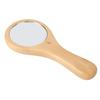 Handheld Wood Makeup Round Mirror Portable Wooden Handle Cosmetic Mirrors for Home Travel