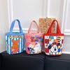 Cartoon Cute Animal Canvas Large-Capacity Handbag Women Bucket Totes Shopper Lunch Bags
