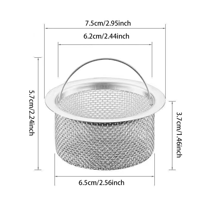 Thickened Kitchen Sink Strainer Basket with Handle Practical Pool Base Universal Vegetable Residue Filter Drainer