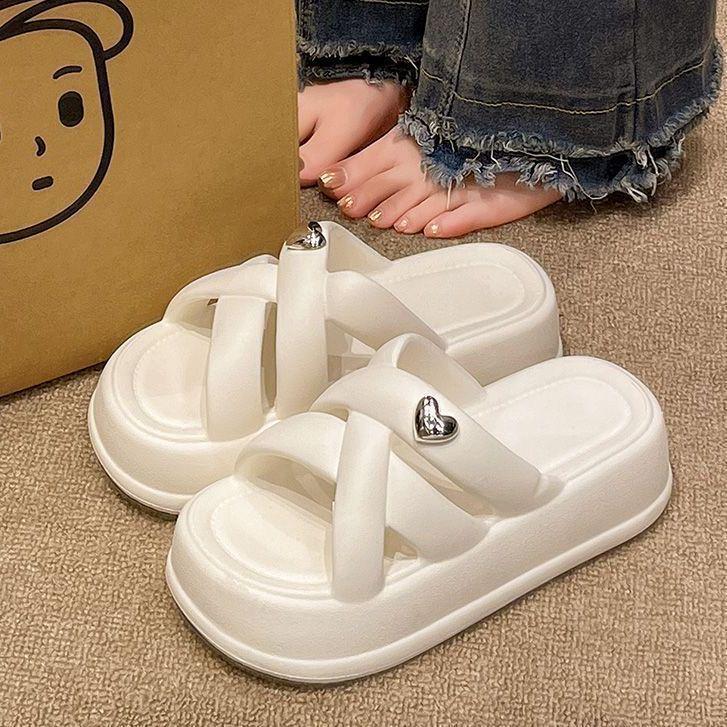 Новые женские шлепанцы на толстой подошве, лето 2025 - Повседневные с одним ремешком, с ощущением 'Шагни в блаженство' для ношения на улице и на пляже