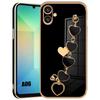 Case for Samsung Galaxy A06 - Soft Shockproof Silicone with Heart Bracelet - Black