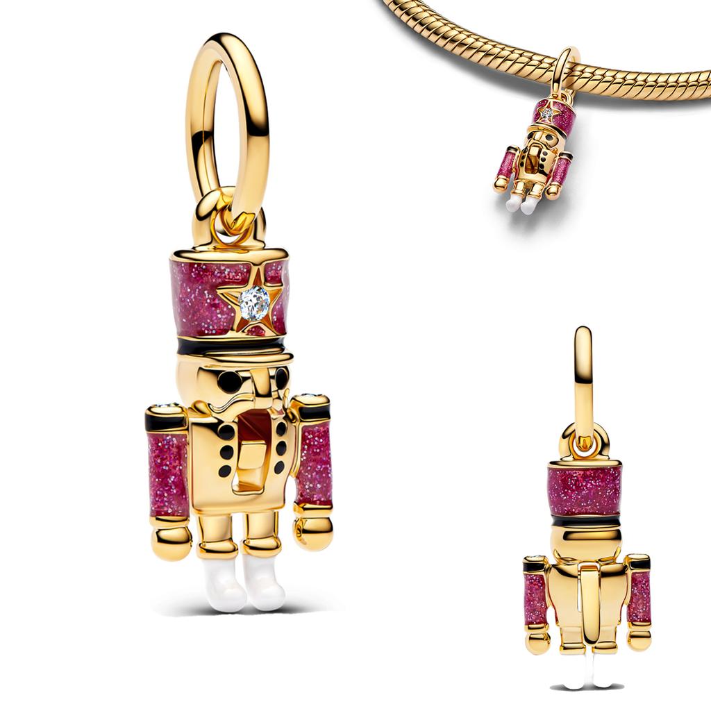 Аутентичные Медные Золотистые Круглые Шармы Лошадь Лев Замок Бусины Браслет Ожерелья Женский Рождество Хэллоуин DIY Подарок