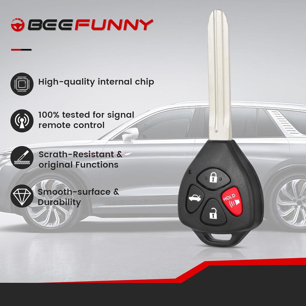 Улучшенный брелок для ключа автомобиля Beefunny для Toyota Camry Corolla Matrix Sienna Solara, для Pontanic Vibe Замена брелока для ключа FCC ID: GQ43VT14T 315 МГц