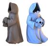 Halloween Decoration 3D Printed Ghosts Figure Faceless Standing Ghost Statue Ornament with LED Tea Lights