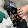 Стеклянный чехол для телефона с принтом черного леопарда и узором из звезд и букв для iPhone 17 16 15 14 13 12 11 Pro Max 16E 17Air 7 Plus XR XS X
