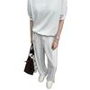 2026 Womens Wide Leg Pants White Cotton Linen Blend Loose Fit High Waist Casual Trousers Comfortable Flowy Slacks