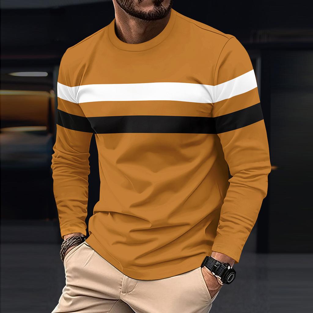 Men's T Shirt O-Neck Clothing Apparel Outdoor Long Sleeve Print Fashion Designer Vintage