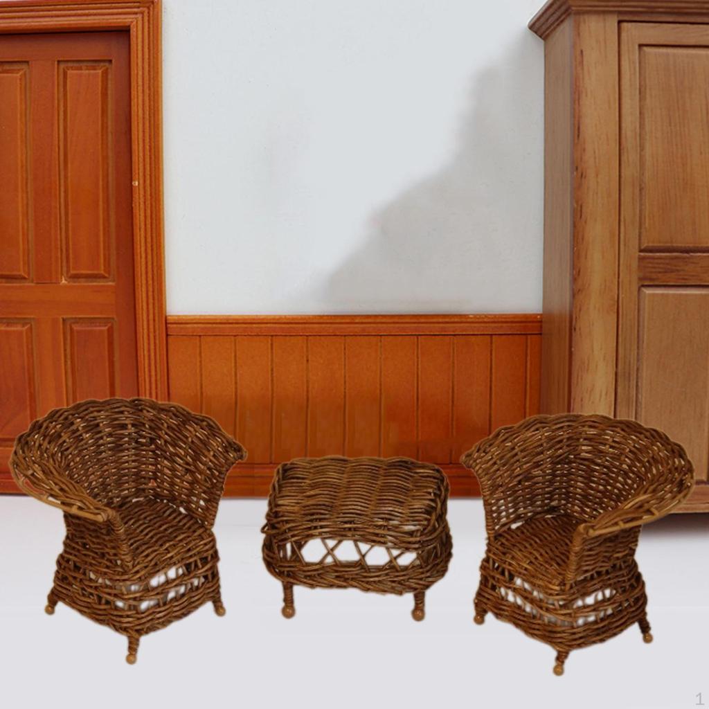 1: 8 12 Dollhouse Patio Table and Chair Pretend Play Toy Realistic Collections Miniature