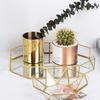 Glass Decorative Tray Gold Vanity Tray Durable Gold Mirror Tray  Bathroom Counter Desktop