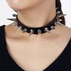 Готические чокеры женские для девушек с заклепками кожаный ожерелье Rock Kpop Punk ошейники черный чокер ожерелье крутой воротник