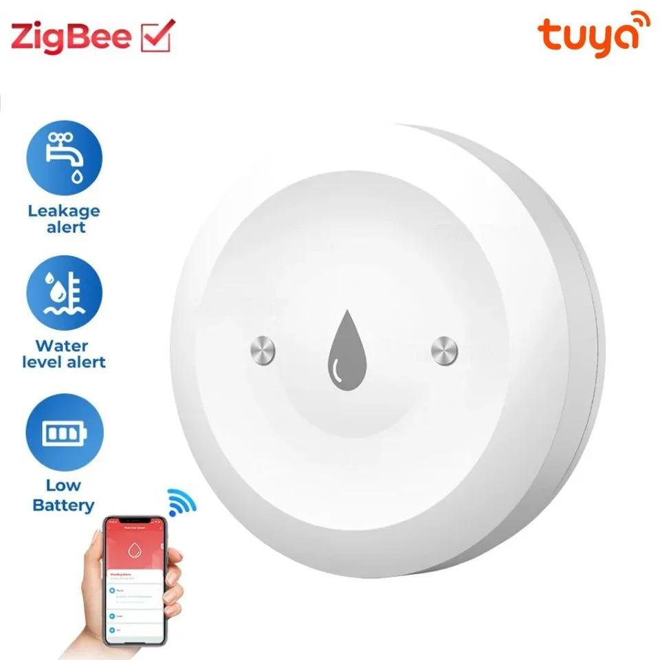 Tuya ZigBee WiFi Smart Water Sensor Water Flood Sensor Smart Life APP Удаленный мониторинг Сигнализация затопления Работает со шлюзом ZigBee