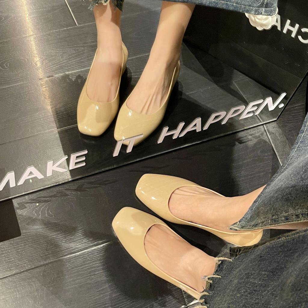 Модные новые модные женские водонепроницаемые дождевые туфли с неглубоким носком и низким каблуком из ПВХ, одинарные туфли, универсальная повседневная женская обувь