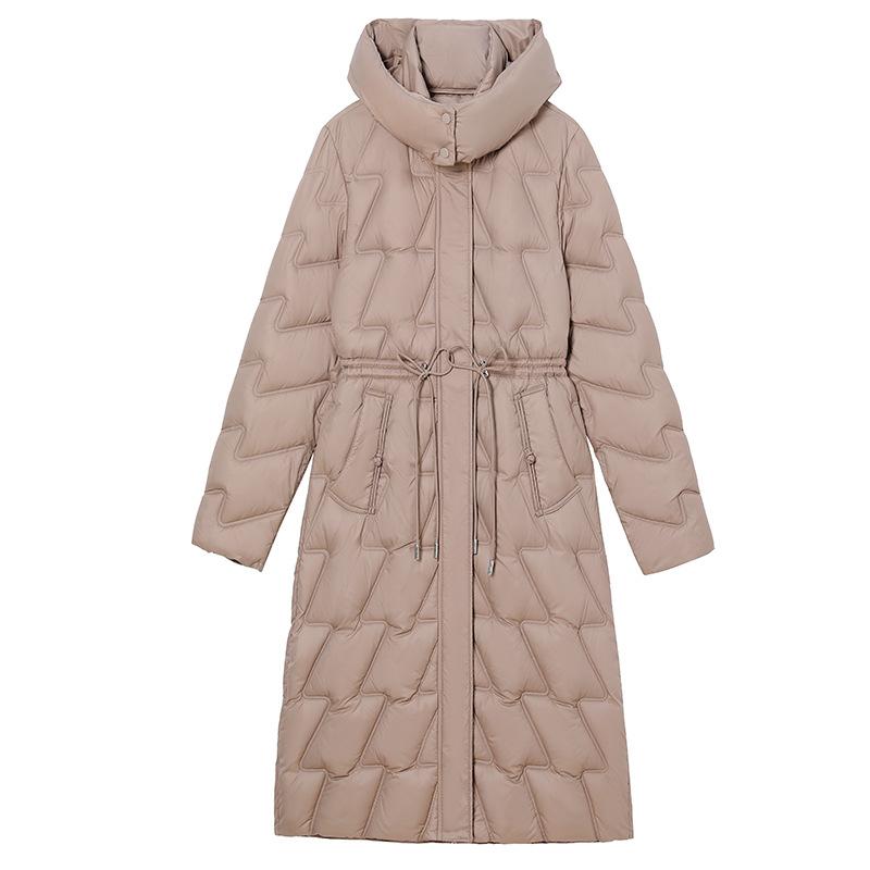 Гофрированная съемная шапка большого размера XL-6X талия вниз хлопковая одежда женская одежда средняя и длинная зимняя корейская версия толстое пальто